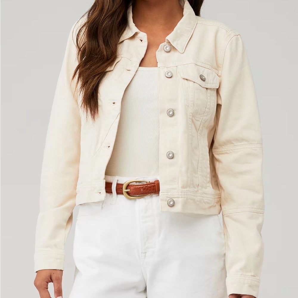 Free People Rumors Jean Jacket - Cream (Ecru) - Size Small